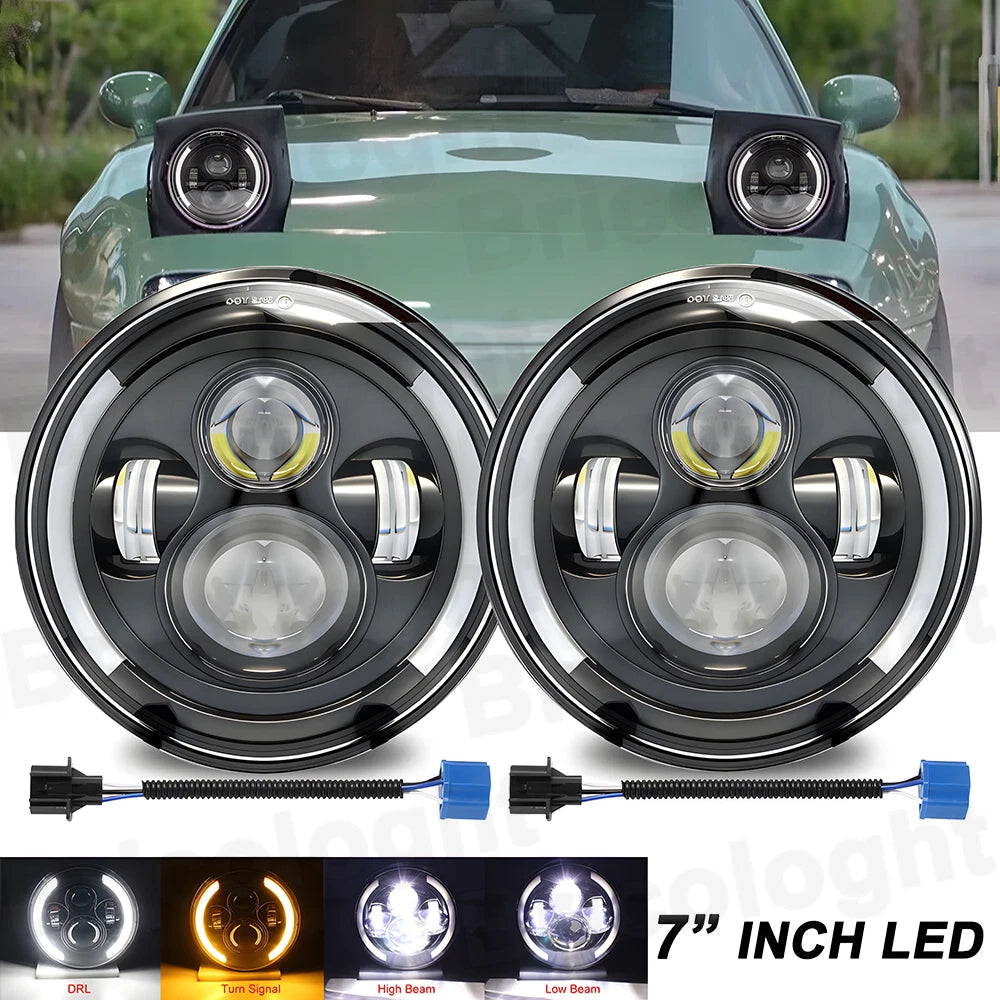 7″ LED Semi-Halo Headlights for Mazda MX-5 NA | DOT Approved